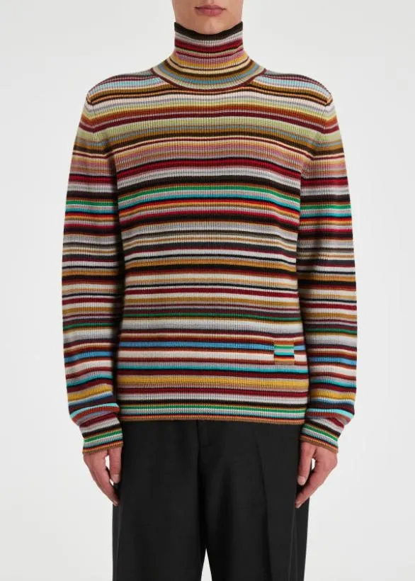 Paul Smith Sweaters 039Signature Stripe039 Roll Neck Sweater Signature Stripe 8211 Mens