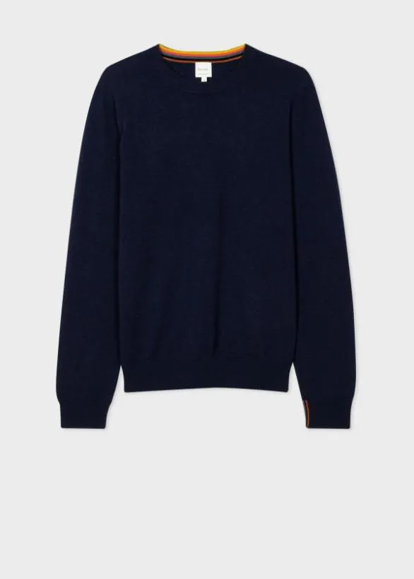 Paul Smith Sweaters Cashmere Crew Neck Sweater Navy 8211 Mens