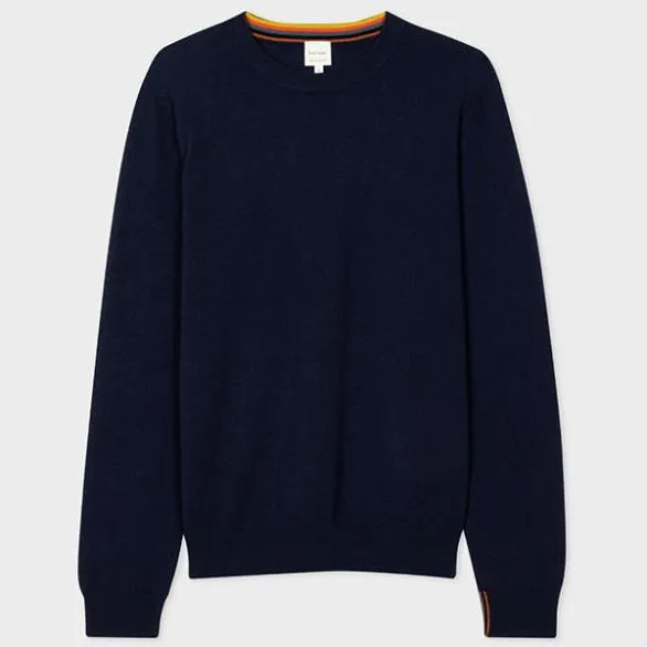 Paul Smith Sweaters Cashmere Crew Neck Sweater Navy 8211 Mens