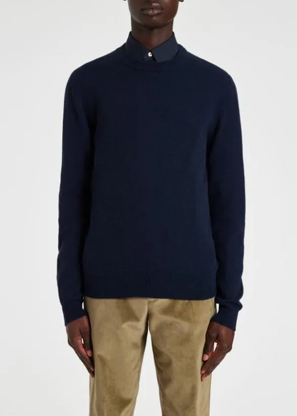 Paul Smith Sweaters Cashmere Crew Neck Sweater Navy 8211 Mens
