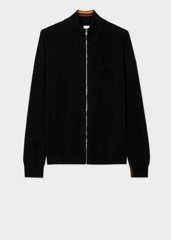 Paul Smith Sweaters Cashmere Zip Up Cardigan Black 8211 Mens
