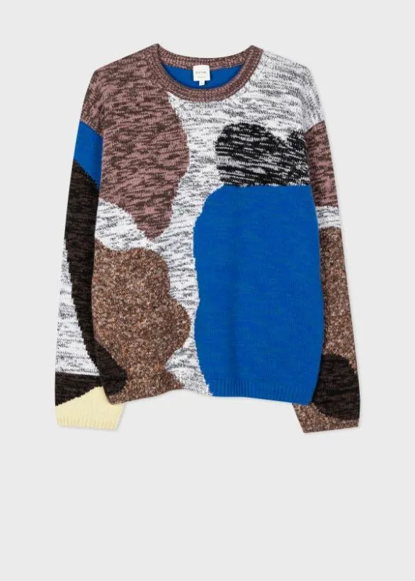 Paul Smith Sweaters Knitted LambswoolBlend Sweater Blue 8211 Mens