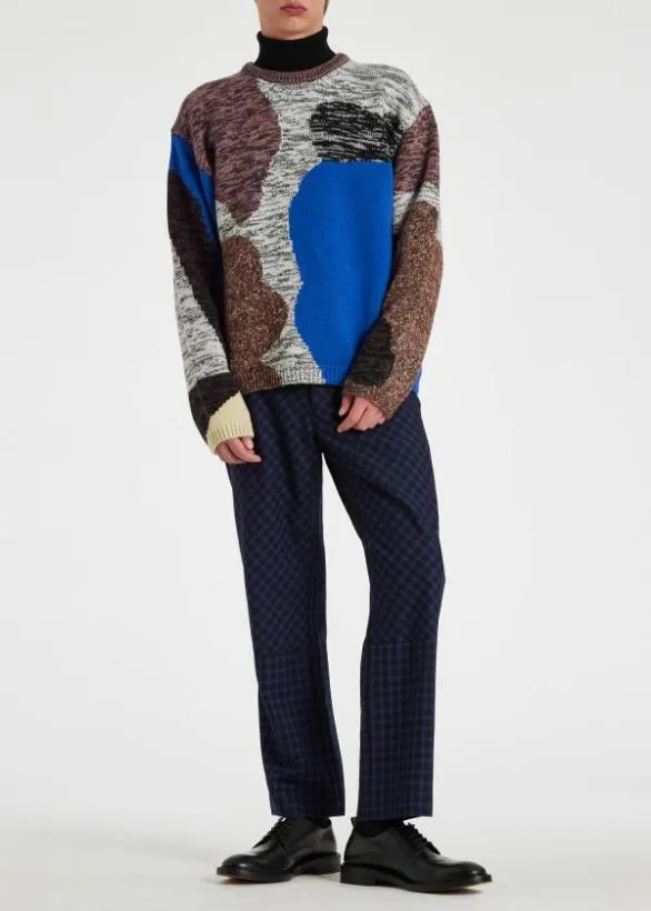 Paul Smith Sweaters Knitted LambswoolBlend Sweater Blue 8211 Mens