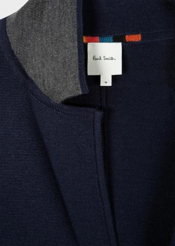 Paul Smith Sweaters Merino Cardigan Blazer Dark Navy 8211 Mens