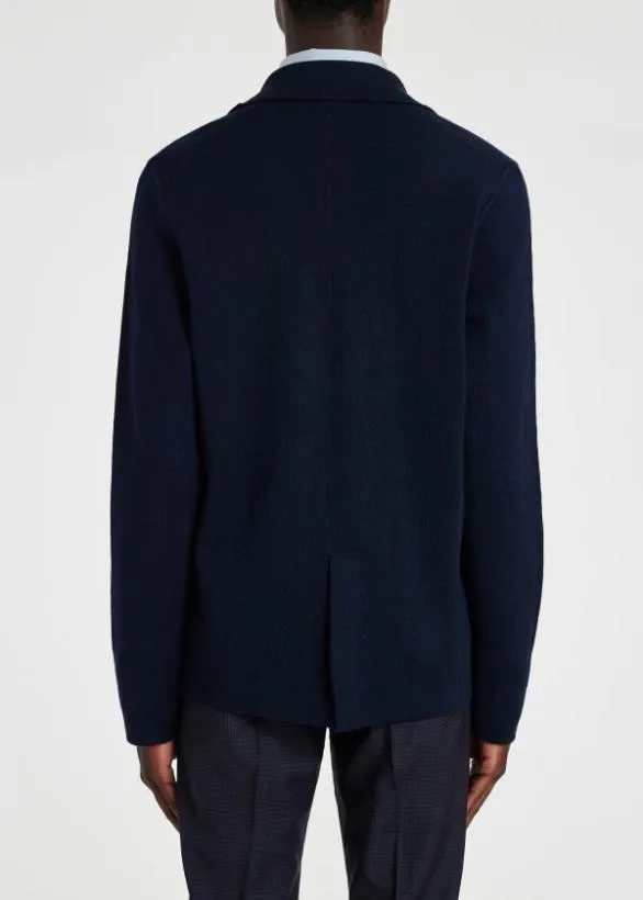 Paul Smith Sweaters Merino Cardigan Blazer Dark Navy 8211 Mens