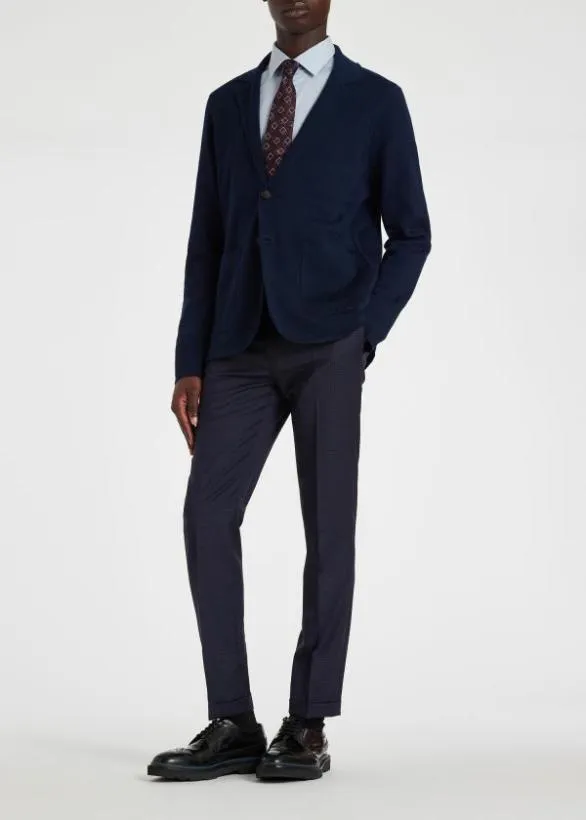 Paul Smith Sweaters Merino Cardigan Blazer Dark Navy 8211 Mens