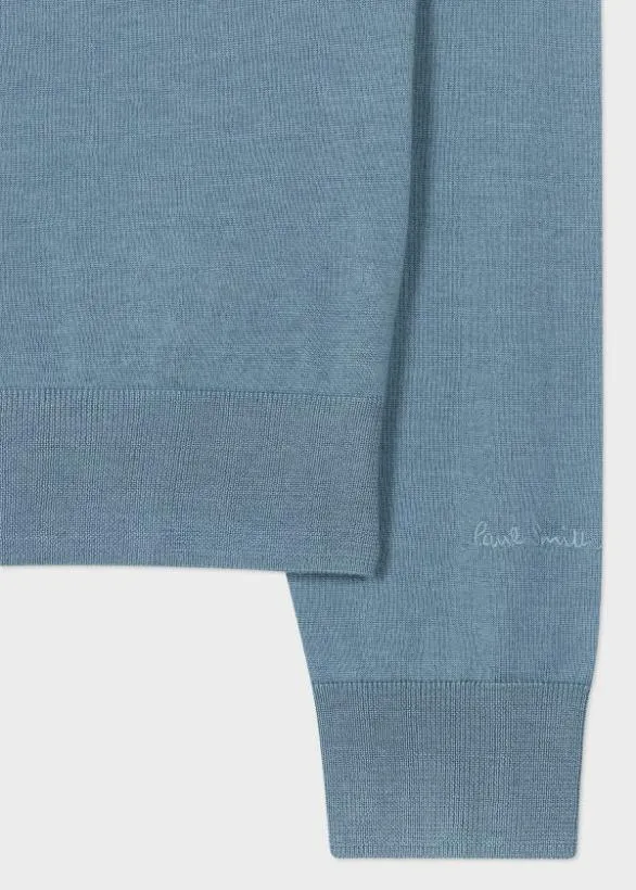 Paul Smith Sweaters Merino Wool Sweater Light Blue 8211 Mens