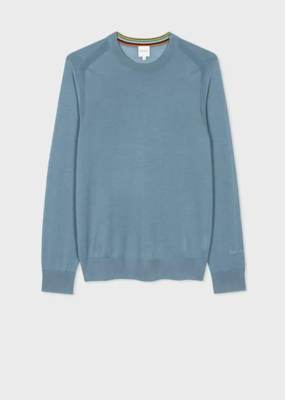 Paul Smith Sweaters Merino Wool Sweater Light Blue 8211 Mens