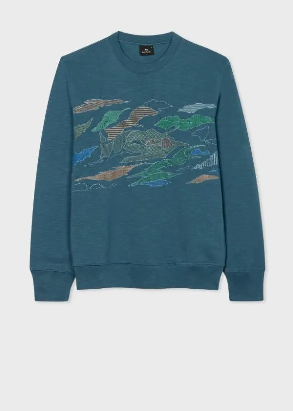 Paul Smith Sweatshirts and Hoodies Embroidered 039Plains039 Sweatshirt Blue 8211 Mens Paul Smith Sweatshirts and Hoodies Embroidered 039Plains039 Sweatshirt Blue 8211 Mens