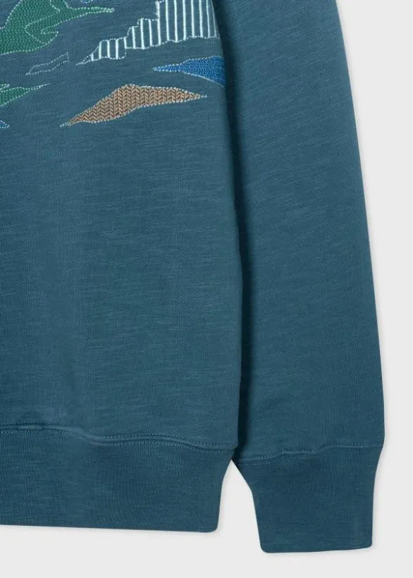 Paul Smith Sweatshirts and Hoodies Embroidered 039Plains039 Sweatshirt Blue 8211 Mens