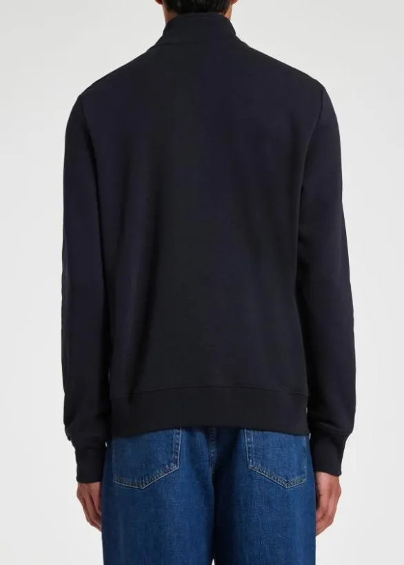 Paul Smith Sweatshirts and Hoodies Zebra Logo ZipNeck Sweatshirt Navy 8211 Mens