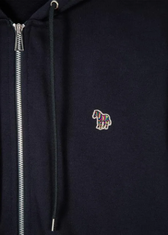Paul Smith Sweatshirts and Hoodies ZipFront Zebra Logo Hoodie Dark Navy 8211 Mens