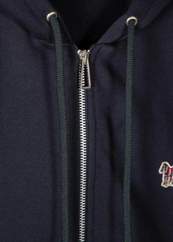 Paul Smith Sweatshirts and Hoodies ZipFront Zebra Logo Hoodie Dark Navy 8211 Mens