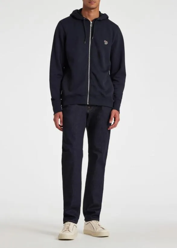 Paul Smith Sweatshirts and Hoodies ZipFront Zebra Logo Hoodie Dark Navy 8211 Mens