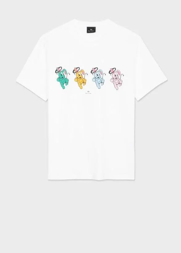 Paul Smith TShirts 039Halo Bunny Repeat039 TShirt White 8211 Mens