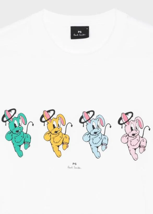 Paul Smith TShirts 039Halo Bunny Repeat039 TShirt White 8211 Mens