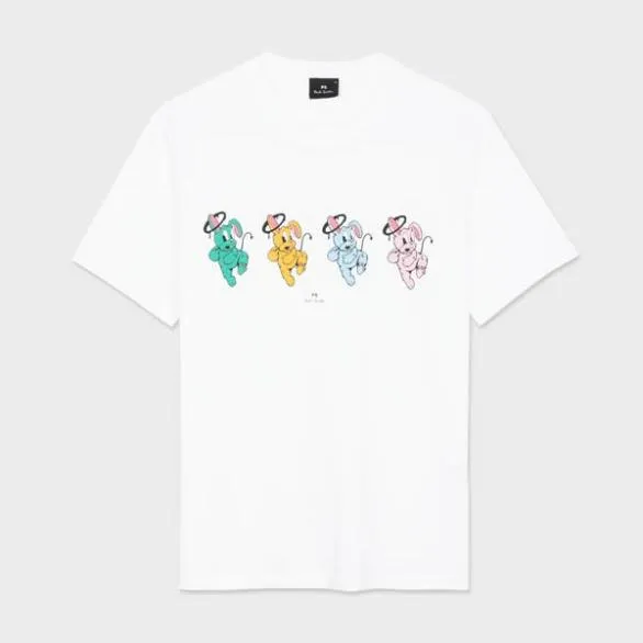 Paul Smith TShirts 039Halo Bunny Repeat039 TShirt White 8211 Mens