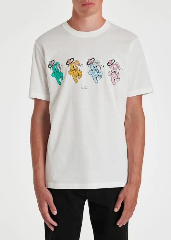 Paul Smith TShirts 039Halo Bunny Repeat039 TShirt White 8211 Mens