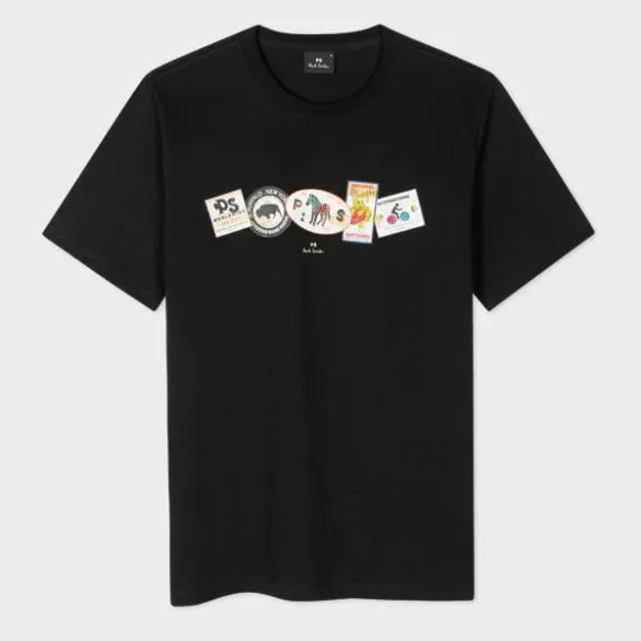 Paul Smith TShirts 039Stamps039 TShirt Black 8211 Mens