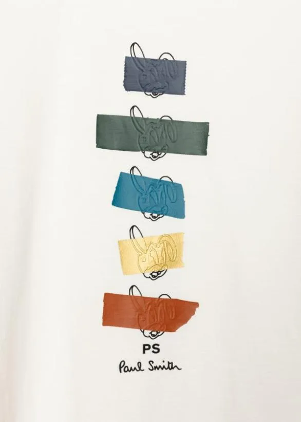 Paul Smith TShirts 039Taped Bunnies039 Print Organic Cotton TShirt White 8211 Mens