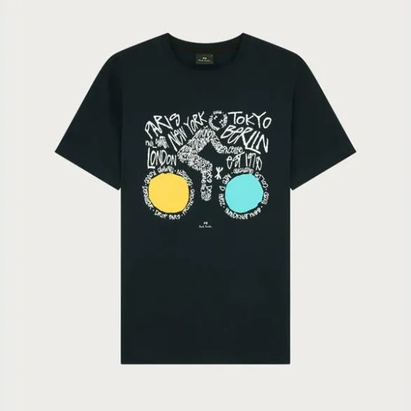 Paul Smith TShirts Cotton 039Cyclist039 TShirt Dark Navy 8211 Mens