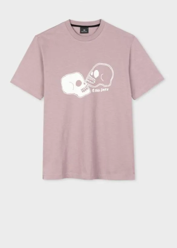 Paul Smith TShirts Cotton 039Skulls039 TShirt Purple 8211 Mens