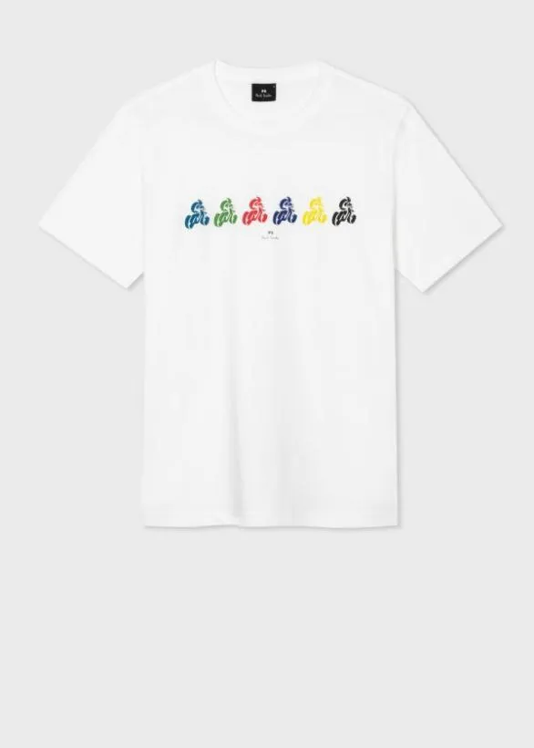 Paul Smith TShirts Multi Colour 039Cycle039 TShirt White 8211 Mens
