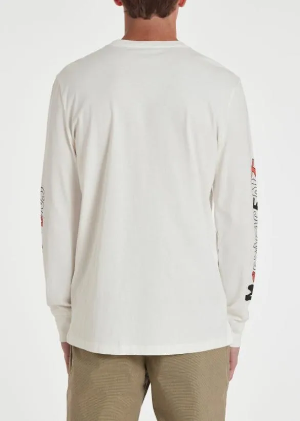 Paul Smith TShirts Organic Cotton 039Melted Frog039 Long Sleeve TShirt Ecru 8211 Mens