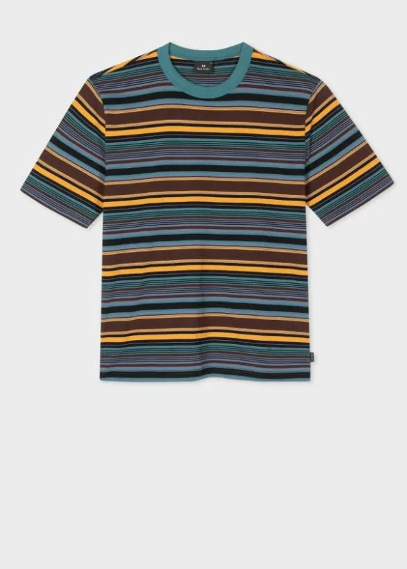 Paul Smith TShirts Organic Cotton Stripe TShirt Multicolour 8211 Mens