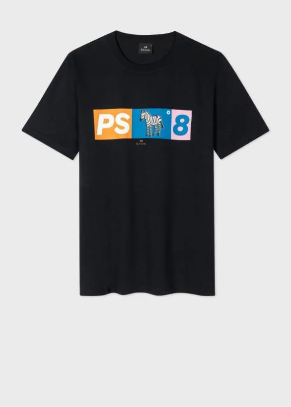 Paul Smith TShirts Organic Cotton Zebra Logo TShirt Navy 8211 Mens