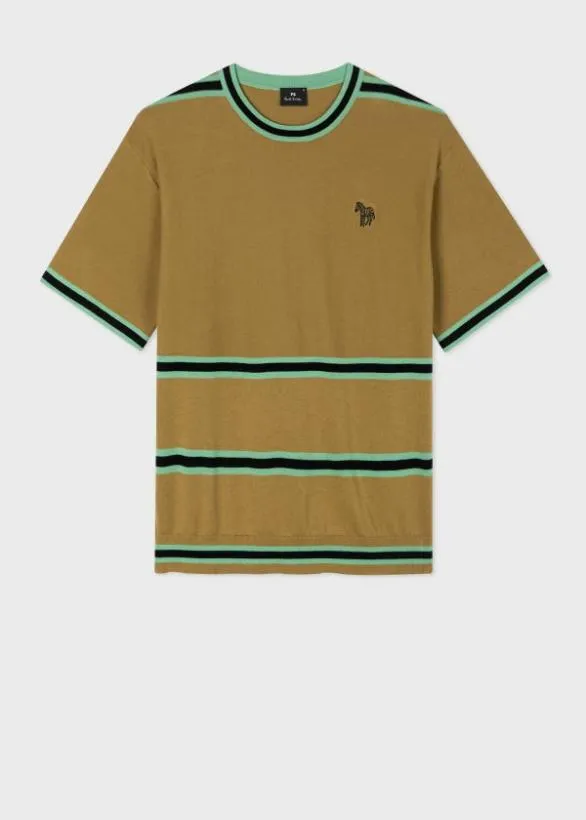 Paul Smith TShirts Stripe Zebra Logo TShirt Khaki 8211 Mens
