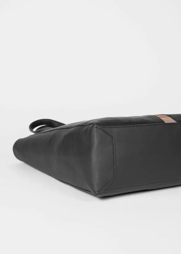 Paul Smith Tailoring Leather 039Signature Stripe039 Tote Bag Black 8211 MensWomens
