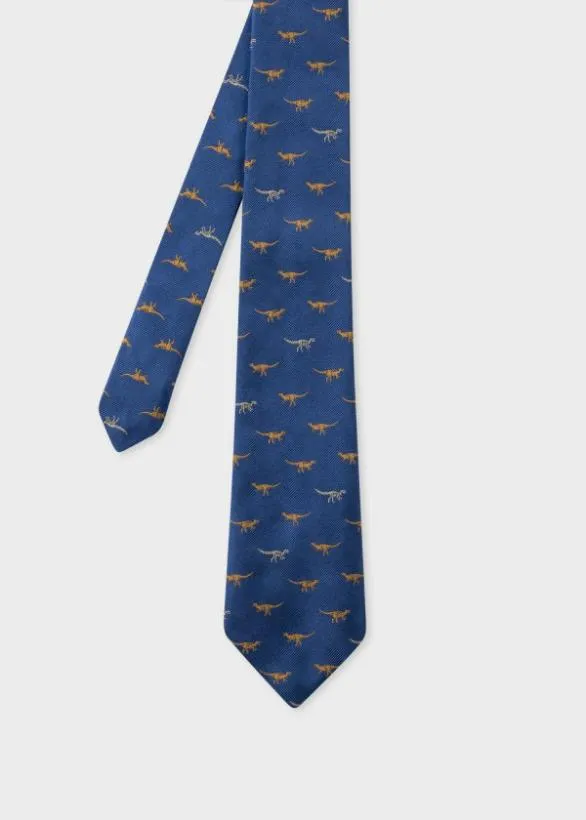 Paul Smith Ties 039Dinosaur039 Silk Tie Blue 8211 Mens
