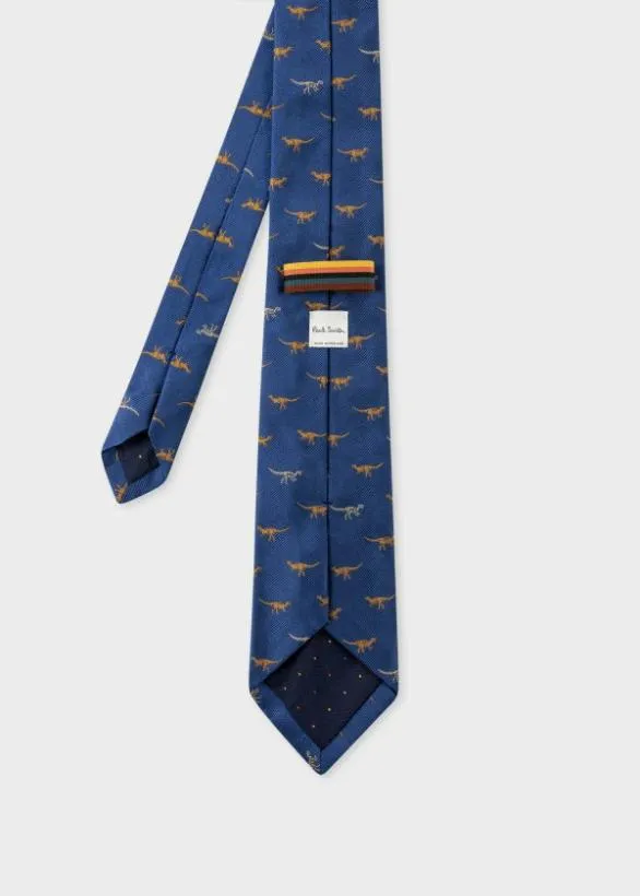 Paul Smith Ties 039Dinosaur039 Silk Tie Blue 8211 Mens