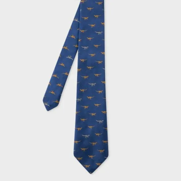 Paul Smith Ties 039Dinosaur039 Silk Tie Blue 8211 Mens