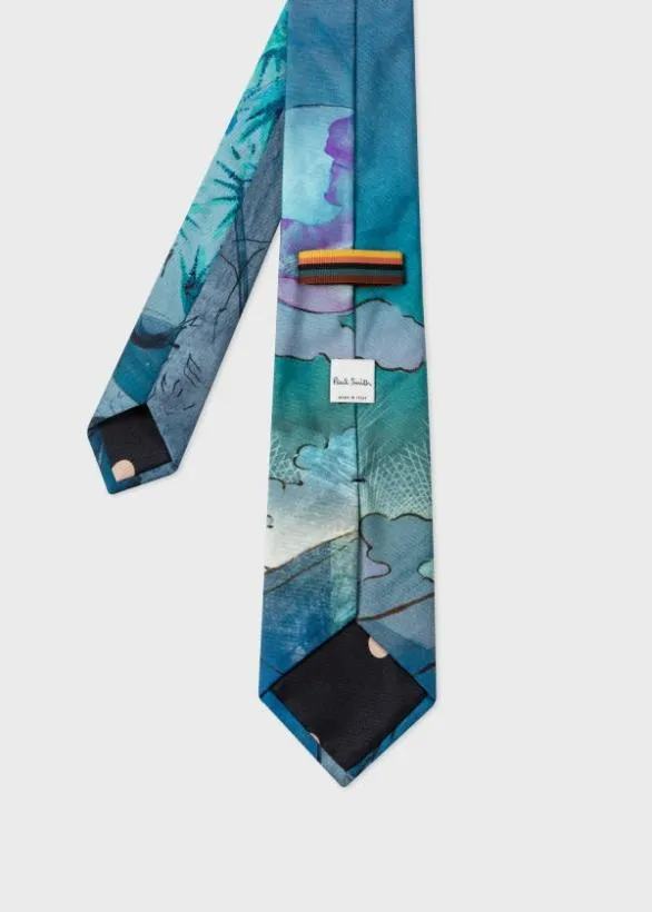 Paul Smith Ties 039Narcissus039 Silk Tie Blue 8211 Mens