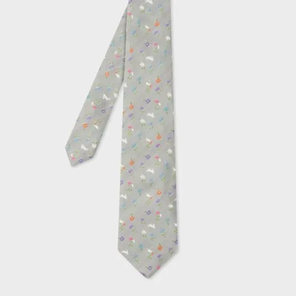 Paul Smith Ties 039Rabbit039 Silk Tie Blue 8211 Mens
