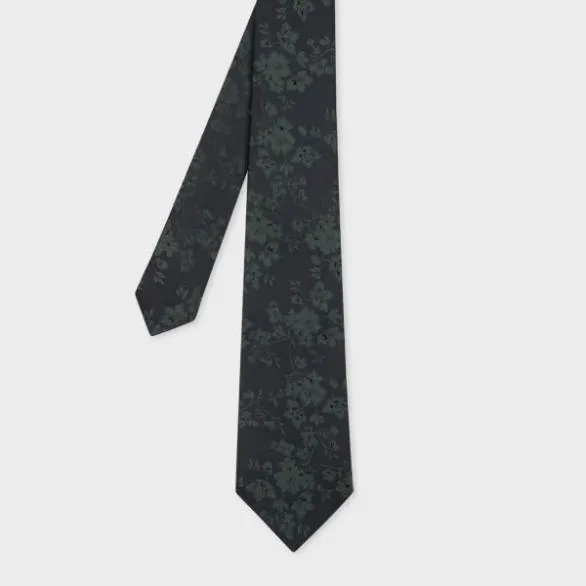 Paul Smith Ties Floral Silk Tie Blue 8211 Mens