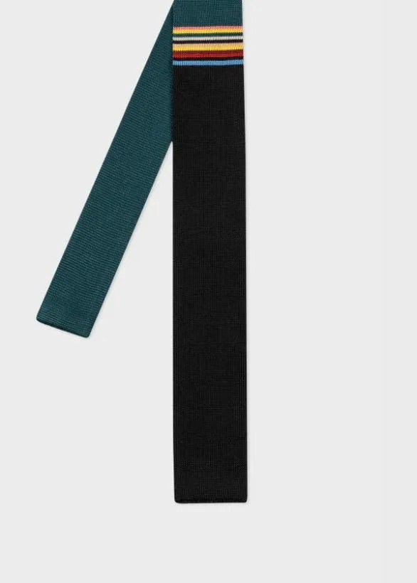 Paul Smith Ties Knitted 039Signature Stripe039 Tie Black 8211 Mens