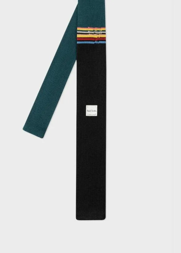 Paul Smith Ties Knitted 039Signature Stripe039 Tie Black 8211 Mens