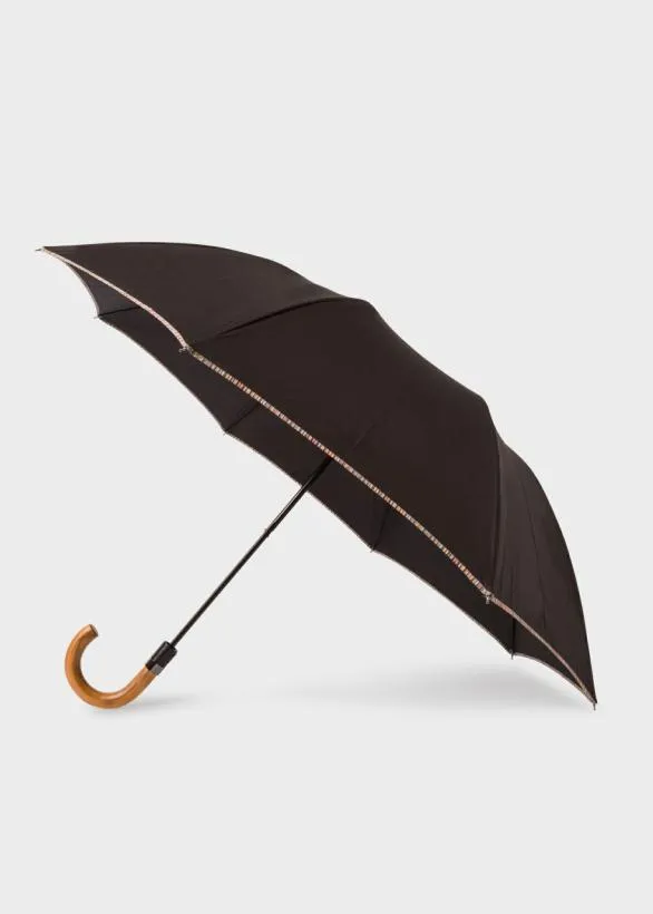 Paul Smith Travel and Luggage 039Signature Stripe039 Trim Compact Umbrella Black 8211 Mens