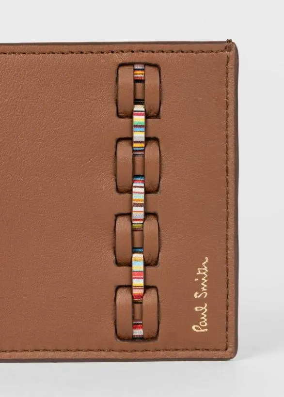 Paul Smith Wallets Woven Front Calf Leather Billfold Wallet Brown 8211 Mens