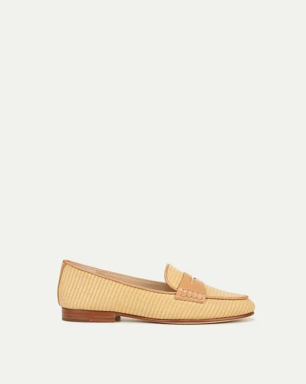 Penny Raffia Loafer Natural Women Veronica Beard Shoes