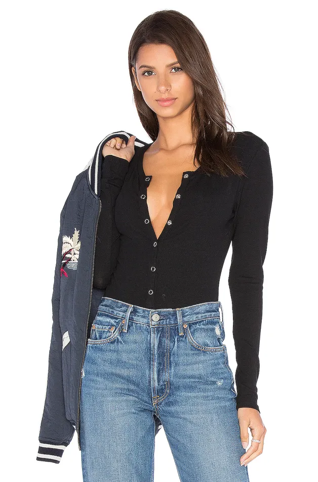Peoria Bodysuit Black Women Lovers and Friends Tops