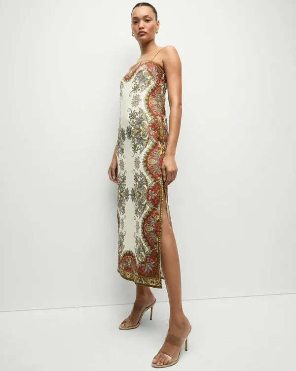 Petra Linen Dress Doveandred Multi Women Veronica Beard Dresses