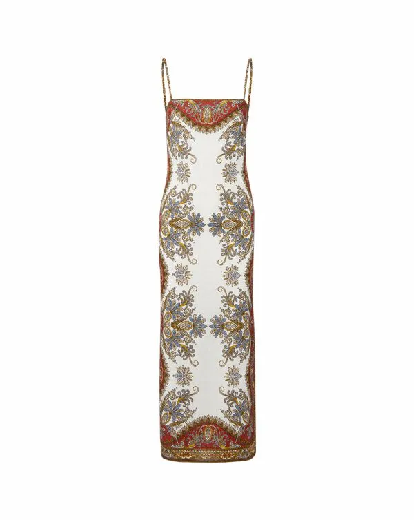 Petra Linen Dress Doveandred Multi Women Veronica Beard Dresses
