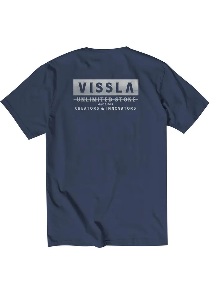 Premium Tees Blockhead Organic Tee Dark Denim 8211 Vissla Men