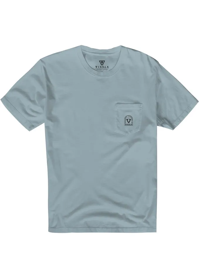 Premium Tees Offshore Pleasure Premium Pkt Tee Chambray Vissla Men Premium Tees Offshore Pleasure Premium Pkt Tee Chambray Vissla Men