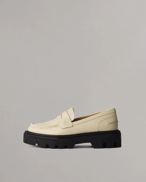 rag and bone Quinn Leather Loafer Greige Women Flats