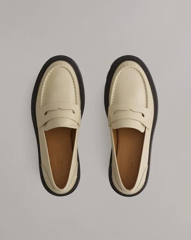 rag and bone Quinn Leather Loafer Greige Women Flats